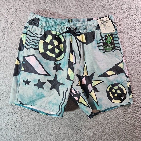 Volcom Other - NWT Volcom‎ Stoneys Board Shorts Swim Trunks Men Small Geometric Green Black
